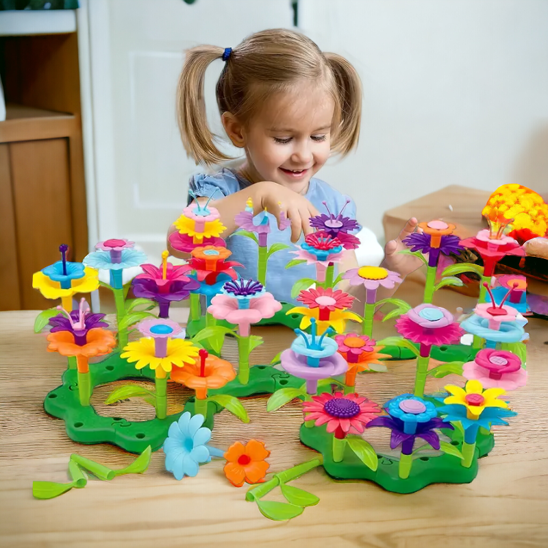 STEM Educational Activity: 72-Piece Flower Garden Building Set for Boys & Girls Ages 3-6 - Creative Arts & Crafts Gift