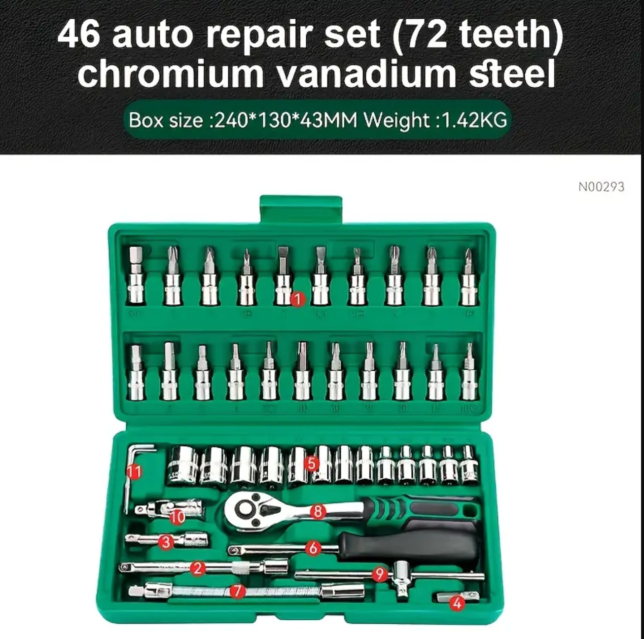 Versatile 46-Piece Pneumatic Tool Kit