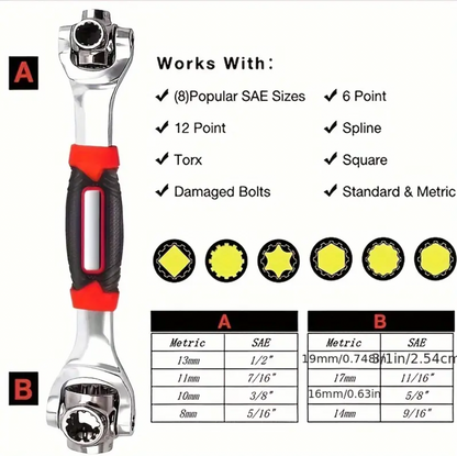 52-in-1 Multi-Function Socket Adjustable Wrench