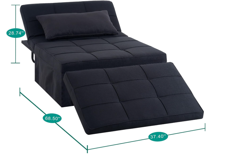 4 In 1 Ottoman Bed Sofa Chair Lounger