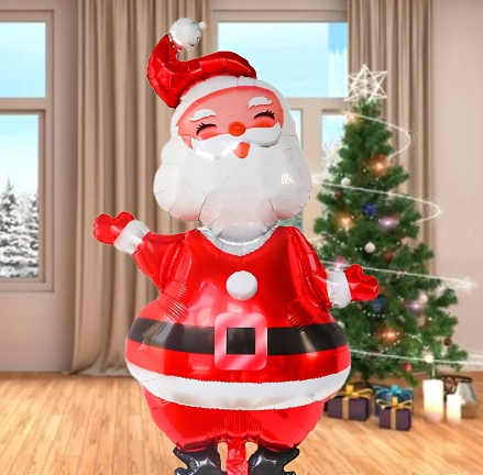 Christmas Santa Claus Ornamental Balloon - 47 inches, Ideal for Christmas Party Decorations, Foil Balloon Supply