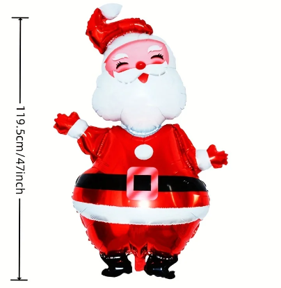 Christmas Santa Claus Ornamental Balloon - 47 inches, Ideal for Christmas Party Decorations, Foil Balloon Supply