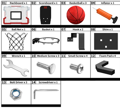 Outdoor Basketball Hoop for Kids Indoor Basketball Hoops - With Scoreboard