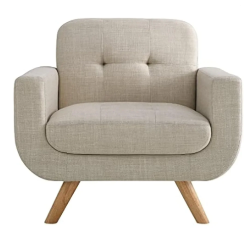 Contemporary Accent Armchair Beige Chair