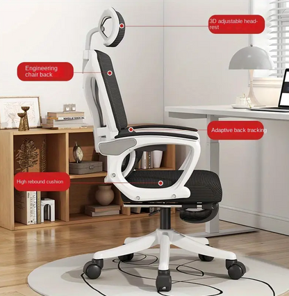 Adjustable Ergonomic Office Chair with Sponge Nylon Mesh Fabric: Ideal for Meetings, Training, and Home Office - Swivel, Reclining, and Comfortable Computer Chair