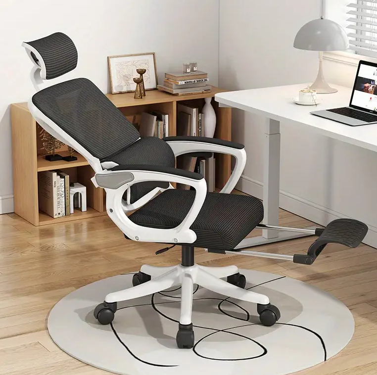 Adjustable Ergonomic Office Chair with Sponge Nylon Mesh Fabric: Ideal for Meetings, Training, and Home Office - Swivel, Reclining, and Comfortable Computer Chair