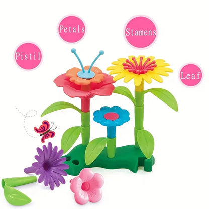 STEM Educational Activity: 72-Piece Flower Garden Building Set for Boys & Girls Ages 3-6 - Creative Arts & Crafts Gift